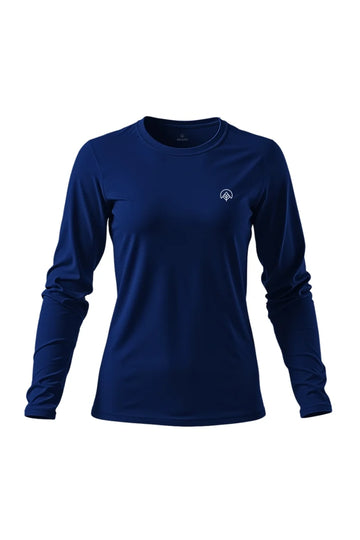 Nos Alpes Camiseta Dry Fit UV Manga Longa Basica - Feminina - Marinho - M