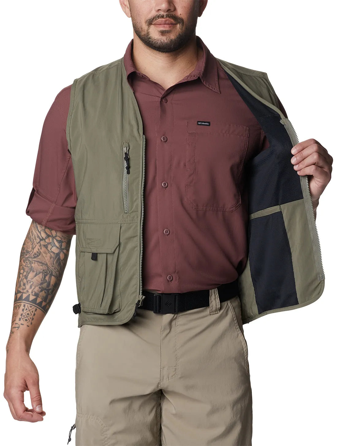 COLETE SILVER RIDGE UTILITY VEST STONE GREEN M