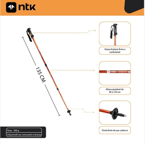Bastão de Caminhada Trek Pro Duralumínio NTK