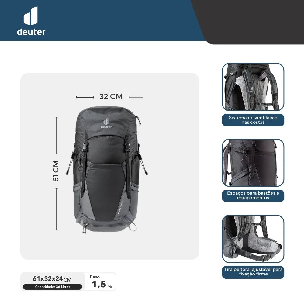 MOCHILA FUTURA PRO 34 SL NEW PRETO