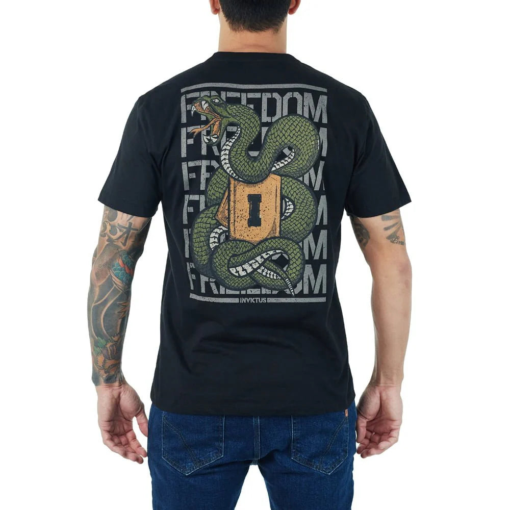 T-SHIRT INVICTUS FREEDOM SNAKE PRETO GG
